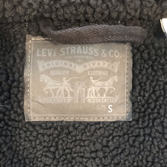 😍Levi’s Black Wool Lined Denim Jacket - Picture 3 of 6